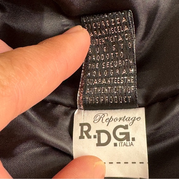 Vtg Reportage R.D.G Italia Black Mens Leather Bomber Jacket Size Medium - Picture 12 of 15